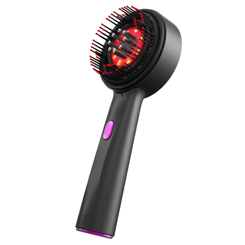 Peine Masajeador Eléctrico con Vibración y Terapia de Luz Roja para el Cabello