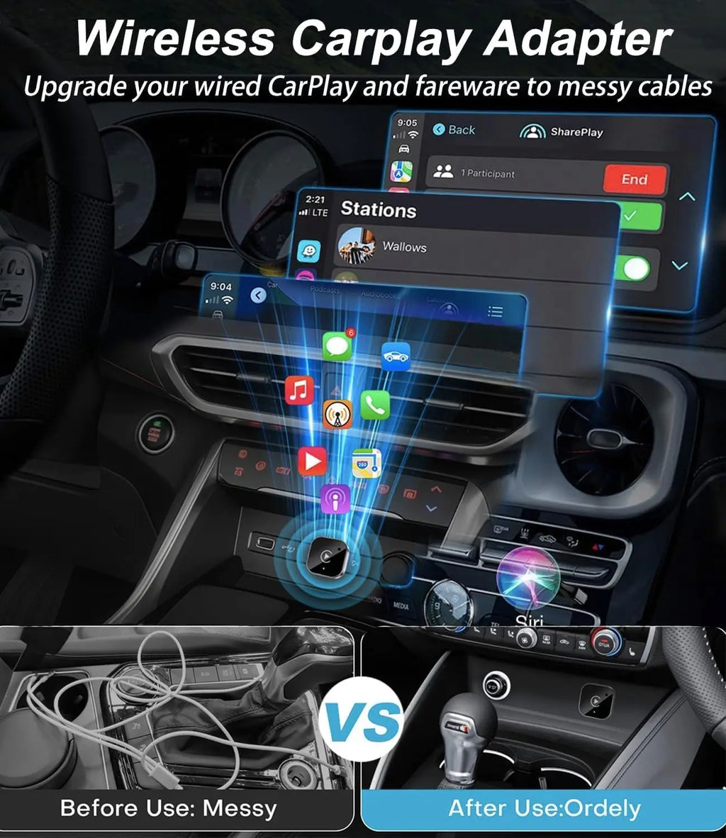 Adaptador Inalámbrico CarPlay & Android Auto