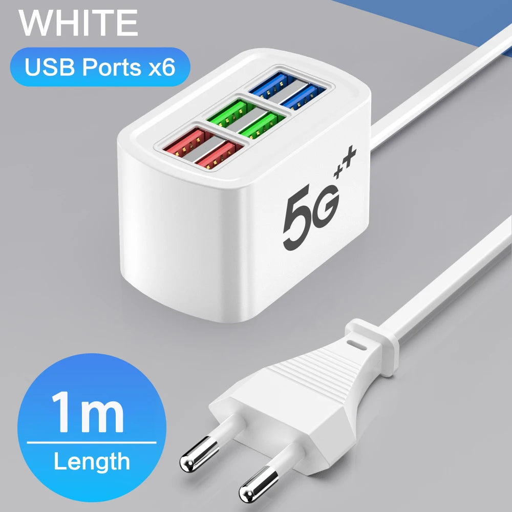 Cargador USB Rápido 6 en 1 con Cable